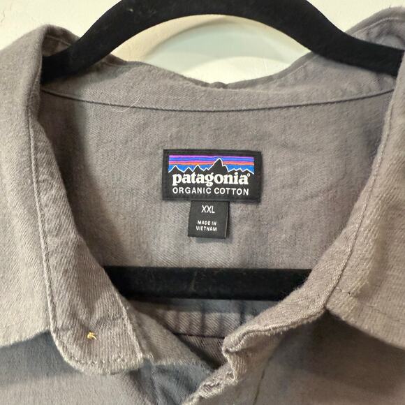 Patagonia Mens Shirt Long Sleeved Lightweight Fjord Flannel Solid Grey XXL - Picture 2 of 7